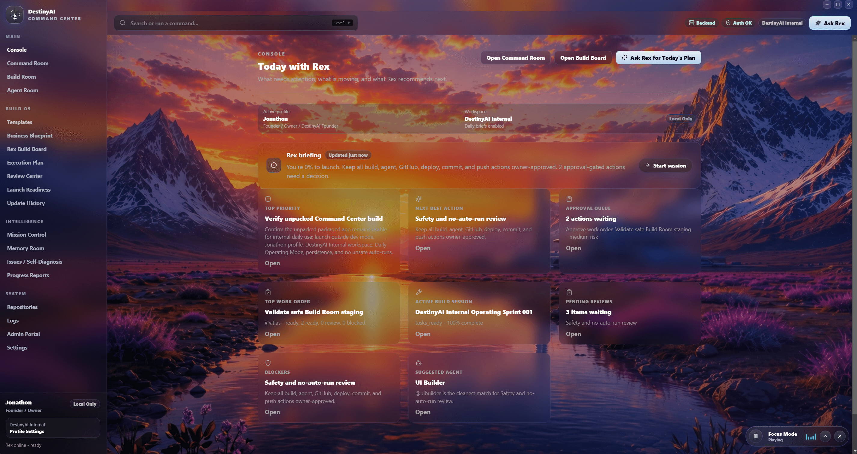 DestinyAI Forge command center preview